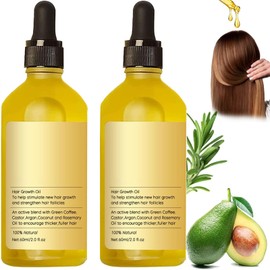 LUHI Aceite Natural Para el Crecimiento del Cabello, Con una variedad de extractos de plantas, repara el cabello seco y dañado capa por capa, nutre el cabello y estimula su crecimiento.(2PCS)
