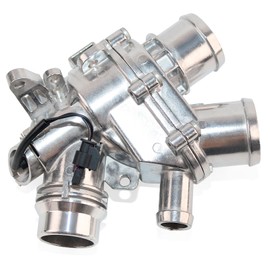 XUNUOPARTS 3.0L V6 Aluminum Thermostat Assembly Compatible with 2014-2016 Land Rover LR4 2014-2019 Land Rover Range Rover 2013-2020 Jaguar XF Replace# LR062498 AJ814048