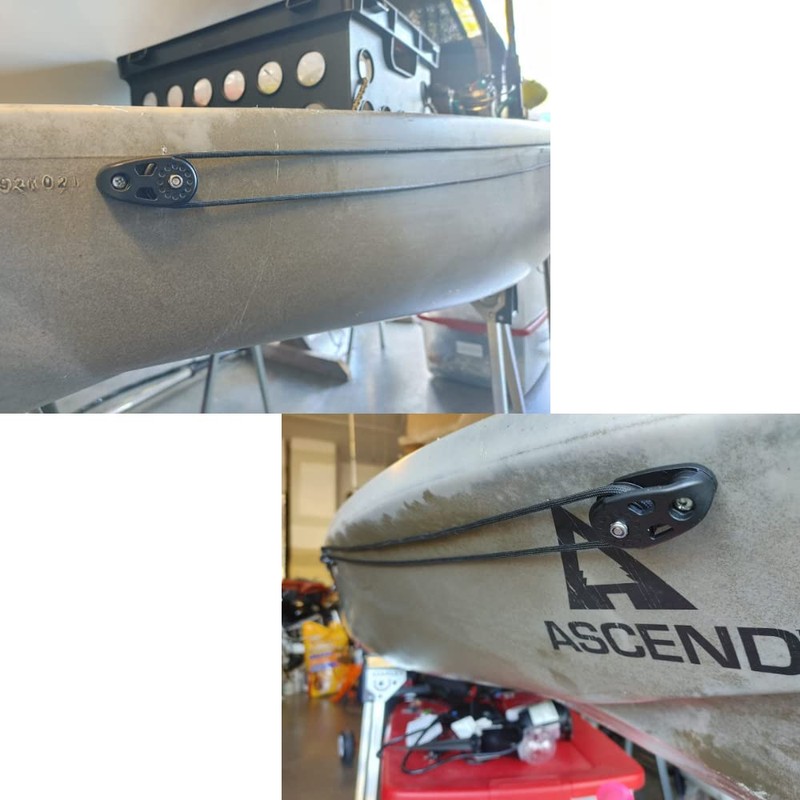 RANDDER Kayak Pulley Kit,Heavy Duty Kayak Slide Rail Anchor Trolley