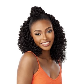 Sensationnel Lulutress crochet braiding hair - 2x wispy curl 3b pre made diy all kanekalon synthetic locs twists (1 pack, 2 DARKBROWN)