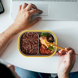 Kids Snack Containers for School - Cute Bee Stainless Steel Snack Box, Lunch Container,Meal Prep, Cartoon Lunch Box with Safety Lock, Leak Proof for School Students, Outdoor Travel