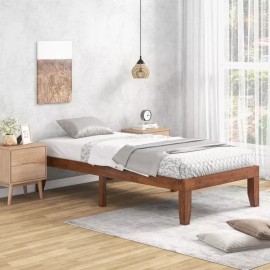 COSTWAY 14" Twin Size Modern Wooden Platform Bed Frame Bedroom w/Solid Rubber Wood Frame