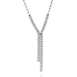 QUADRI - Necklace with Zircons Woman 925 Silver - Chain Length 45 | 51 cm with an Extension of 5 cm - Made in Italy Certificate, Silver