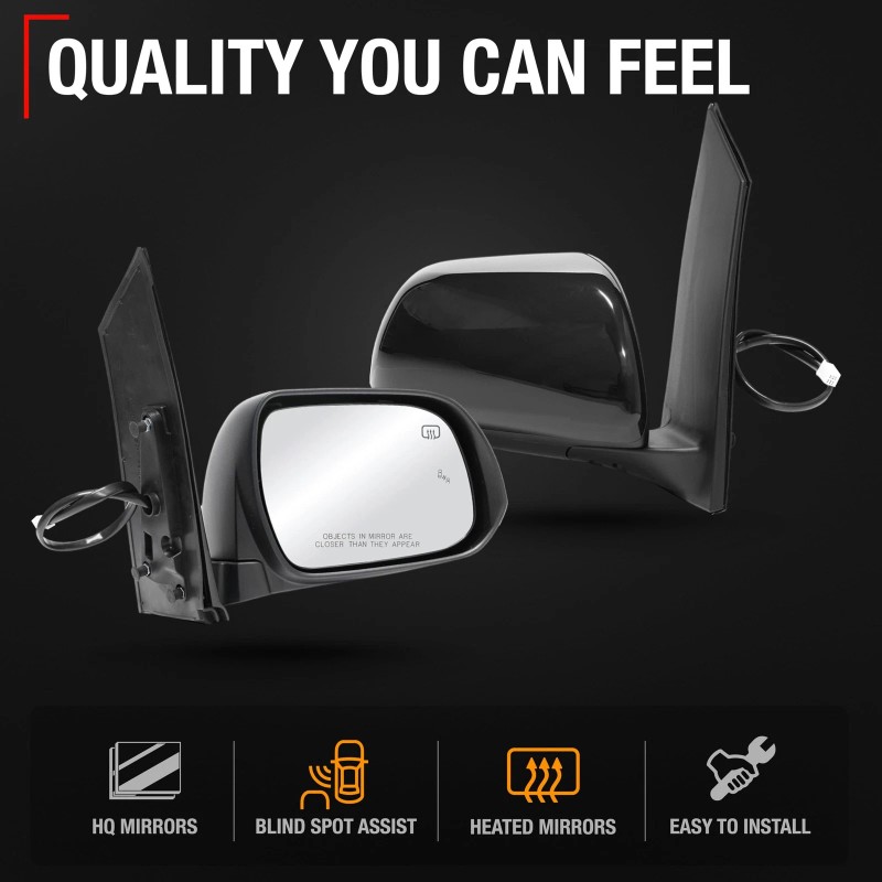 T1A Passenger Mirror for Toyota Sienna - Power, Heated, Blind