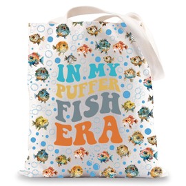 JNIAP Puffer Fish Tote Bag Puffer Fish Lover Gift Puffer Fish Owner Gift Blowfish Shoulder Bag, Puffer Fish Tb, Large