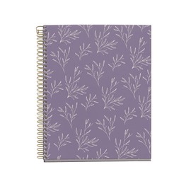 Miquelrius MR46595 A5 Recycled Squared Notebook 5mm 120 Sheets 4 Coloured Stripes Spiral Bound Garden Memories Collection Purple Flowers