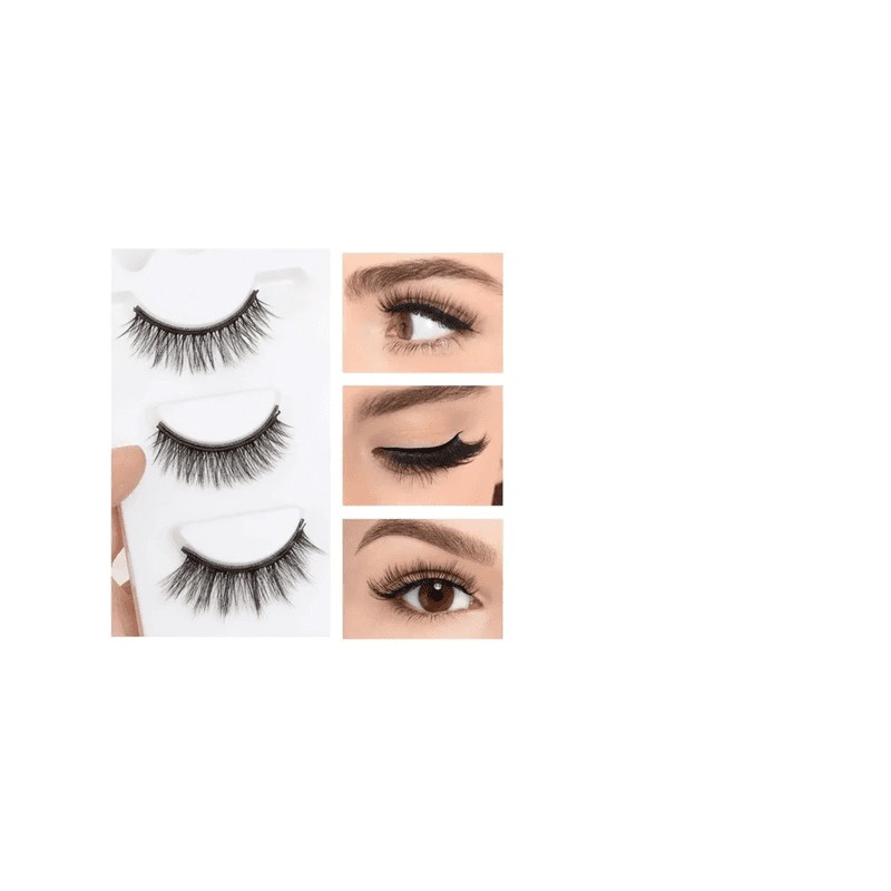 Kit de 10 pestañas con delineador de ojos LabG RT486