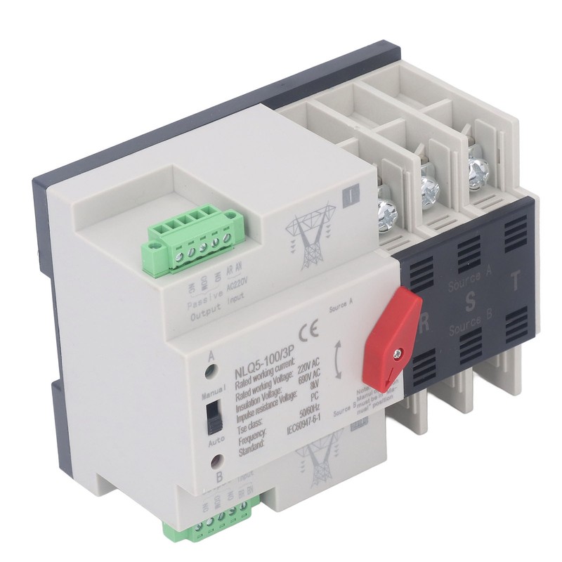 Dual Power Automatic Transfer Switch 3P Fast Switching Control Switch