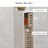 Slim Bathroom Storage Cabinet with Open Shelves and Two Doors,