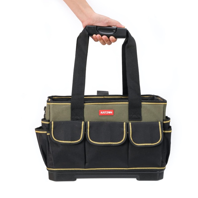 Justzon Tool tote bag with handle, Tool bag organizer, electrical