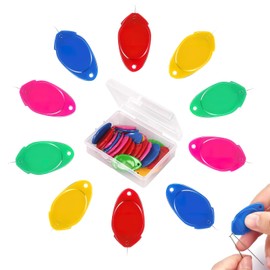Sewing Needle Threader, 24 Pcs Plastic Wire Hook Sewing Needle Threader, Needle Eye Threader Tool for Sewing Crafting