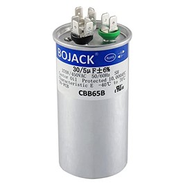 BOJACK 30+5uF 30/5MFD ± 6% 370V/440V CBB65 Condensador de arranque circular de doble funcionamiento, para motor de CA o arranque de ventilador o condensador recto