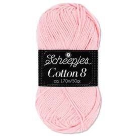 Frida's Wollhaus Scheepjes 50 g Cotton 8 100% Cotton Knitting Crochet Wool Yarn Amigurumi 48 Colours (718 | Blush)
