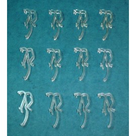 ONE DOZEN (12 each) ~ 1/2" MICRO Mini Blind DOUBLE SLAT Clear VALANCE CLIPS New!
