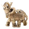 Walfront Lucky Feng Shui Golden Elephant Statue Sculpture Wealth Figure