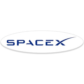 White Oval SpaceX Sticker (Elon Nerd Exploration Vinyl Decal for Cars, Laptop, Back Window (2.5 x 9 inch)