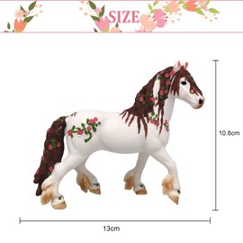 Doyomtoy Pferde Spielfigur Einhorn Figur Blume Elfenpferd Mythische Pegasus Modell Magische Energie Kreatur Weiß Pferde