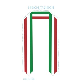 ASETKAT Italy Country flags Graduation Stole scarf class of 2025 Graduation Sash Unisex Adult for Study Aboard International Students gifts