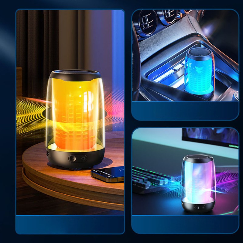 Portable Bluetooth Speaker with Night Light Multifunction LED Dazzling Night