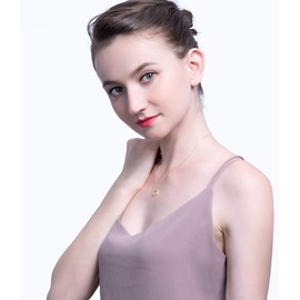 ZOYA JEWELRY DESIGN Elegant 18K Gold Plated 925 Sterling Silver Women's Chain Necklace, cute and trendy sterling silver chain with Cubic zirconia stone gift for her,(SSN175-G)