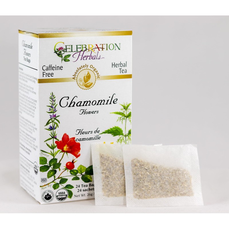 CELEBRATION HERBALS Chamomile Flowers Tea Organic 24 Bag, 0.02 Pound