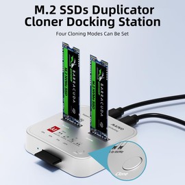 Maiwo Doble Bahía M.2 Disco Duro Bases De Conexión Estación De Acoplamiento, USB3.1 GEN2 a M.2 NVMe SATA SSD Adaptador Duplicador, Máximo 10Gbps, Soporte de Lectura/Escritura/Clon Fuera de Línea /Tarjeta SD, Capacidad Máxima de 8TB