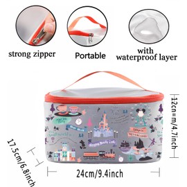 PXTIDY Vacation Trip Gift Magic Kingdom Party Place Cosmetic Bag Magic Castle Park Makeup Bag Magic World Travel Gift