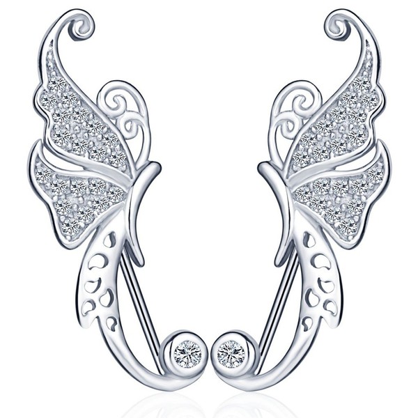 Infinity U Unique Butterfly Women's Ear Cuff 925 Sterling Silver