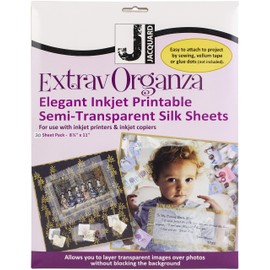 Jacquard Ink Jet Fabric 8.5'' x 11'' Silk Organza Sheets (30 Pack)