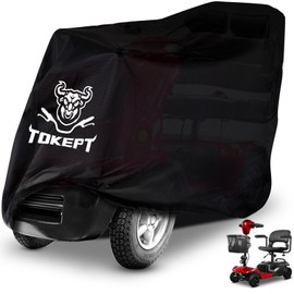 Tokept 420D Waterproof Scooter Cover Black Power Assisted Mobility Scooter Cover XL 56”