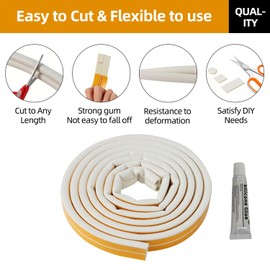 ZERITO 33 Ft Weather Stripping Seal Strip,Easy to Cut Insulation Weatherproof Doors and Windows Soundproofing Seal Strip,D-Shape Weatherstrip Seals Large Gap (from 7/20 Inch to 6/25 Inch)