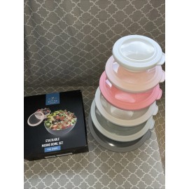 Zulay Kitchen BRAND NEW!! - Never used - Mixing Bowl set (6 Bowls - 6 Lids) - PINK OMBRE