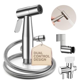 Arofa Hands-Free Handheld Bidet Sprayer for Toilet, Dual Control Mode Spray Handheld Bidet with Adjustable Water Flow, Bidet Toilet Sprayer with Bidet Hose for Feminine Wash