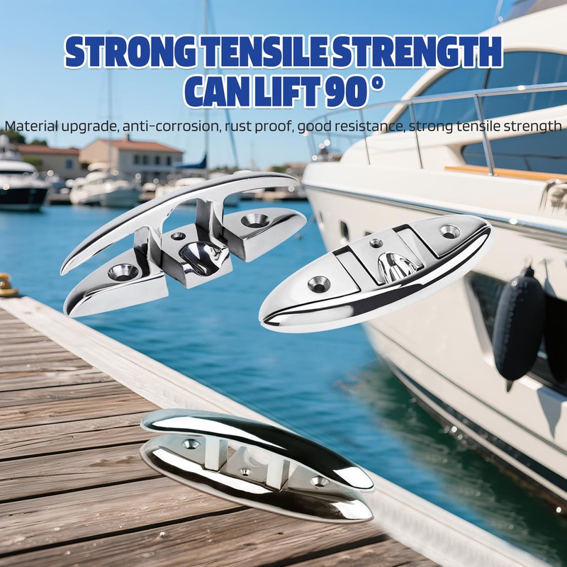 Pacify 2 Pack Folding Boat Cleats 316 Stainless Steel 4.5/5/6