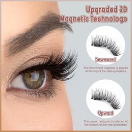 Pestañas Postizas Magneticas, Pestañas Magnéticas con Aplicador, Pestañas Magneticas Naturales, No Requiere Delineador de Ojos ni Pegamento (C)