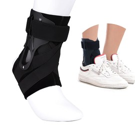 Ankle Brace, Adjustable Foot Brace, Ankle Support with PE Board, Strong Stabilisation, Ankle Brace with Velcro Fastening, for Men and Women, Ankle Pain (S)