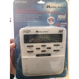 Midland Emergency Weather Alert Radio w/ Alarm Clock NOAA Trilingual WR-100 ~NEW
