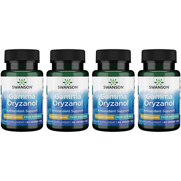 Swanson Gamma Oryzanol - from Rice Bran 60 mg 90 Veg Caps 4 Pack