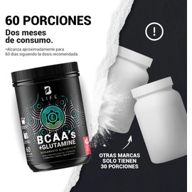 B Life BCAAs con Glutamina en Polvo 60 Porciones Sabor Fruit Punch