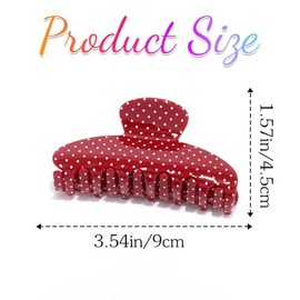 Campsis Pinzas acrílicas para el cabello con forma de garra, pinzas de mandíbula con lunares (rojo + negro)