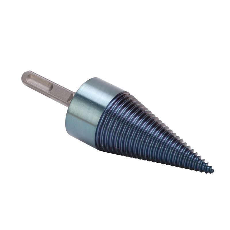 Firewood Split Drill Bit Square Shank BluePlated Screw Cone Head