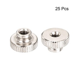 sourcing map Knurled Thumb Nut, 25Pcs M3x0.5mm Iron Round Knobs Fasteners for 3D Printer Parts, Silver Tone