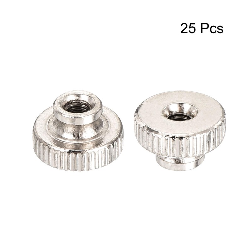 sourcing map Knurled Thumb Nut, 25Pcs M3x0.5mm Iron Round Knobs