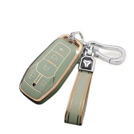 Mazpigu Key Fob Cover for Ford/Lincoln with Keychain - Soft TPU 360° Full Protection for Ford F150/Mustang/Fusion/Edge/Explorer & Lincoln MKZ/MKC/MKX 2013-2017 & 5-Button Keyless Entry Remote Case