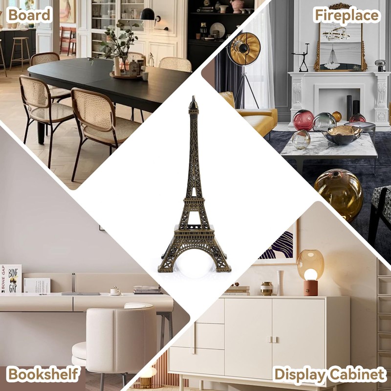 Eiffel Tower Statue Decor, Bronze Metal Paris Eiffel Tower Decor