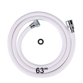 Aleasha Extra Long Shower Hose - 63 Inches Extension for Bathing, Toilet Cleaning, Dogs, Bathroom - White Handheld Shower Head Hose