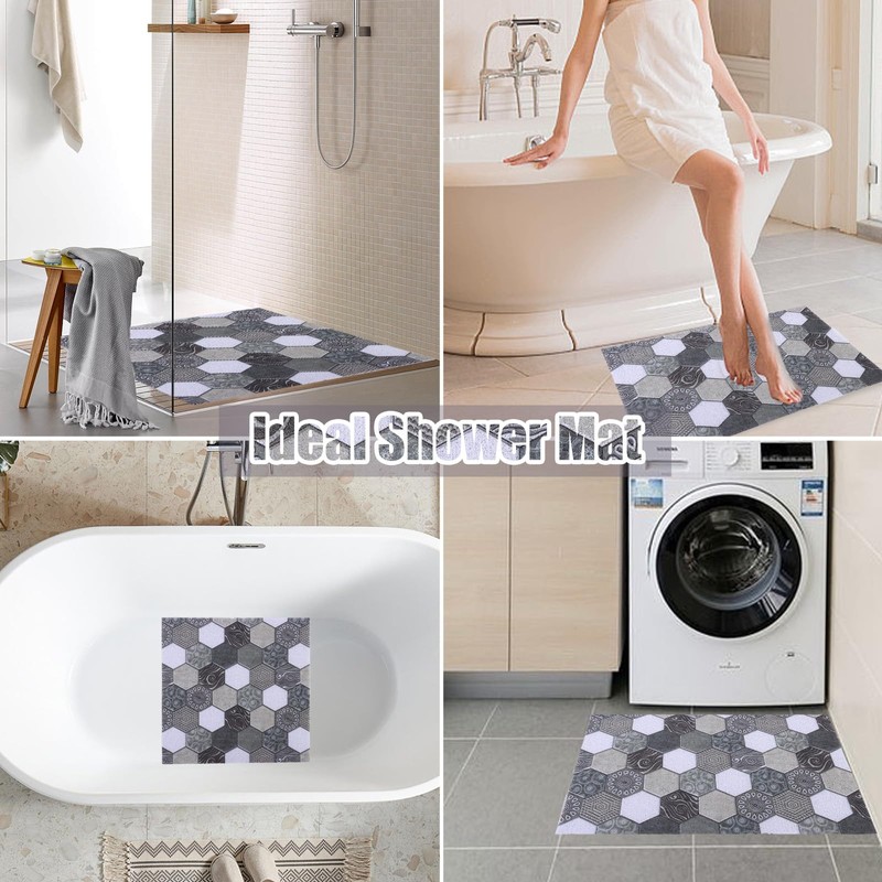 HomKuch Non-Slip Shower Mat, Comfortable Shower Floor Mat, Quick Dry