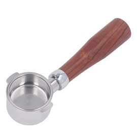 51mm Bottomless Portafilter Stainless Steel 2 Ears Bottomless Filter Holder Portafilter with Wooden Handle for Coffee Machine Style 2
