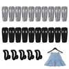 20 Pieces Flocked Clips, 5 Pieces Hanger Connectors, Trouser Clips,