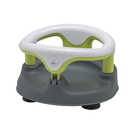 Rotho Babydesign Bath Seat, with Hinged Ring and Child Safety Lock, 7-16 Months, Up to 13 kg, Bpa 35 x 31.3 x 22 cm, Grey/White/Apple Green